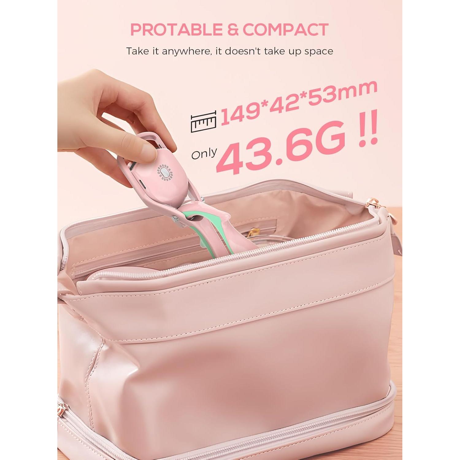 Rizador de Pestañas Eléctrico SMILING SHARK EZ-01 Rosa 3 Niveles