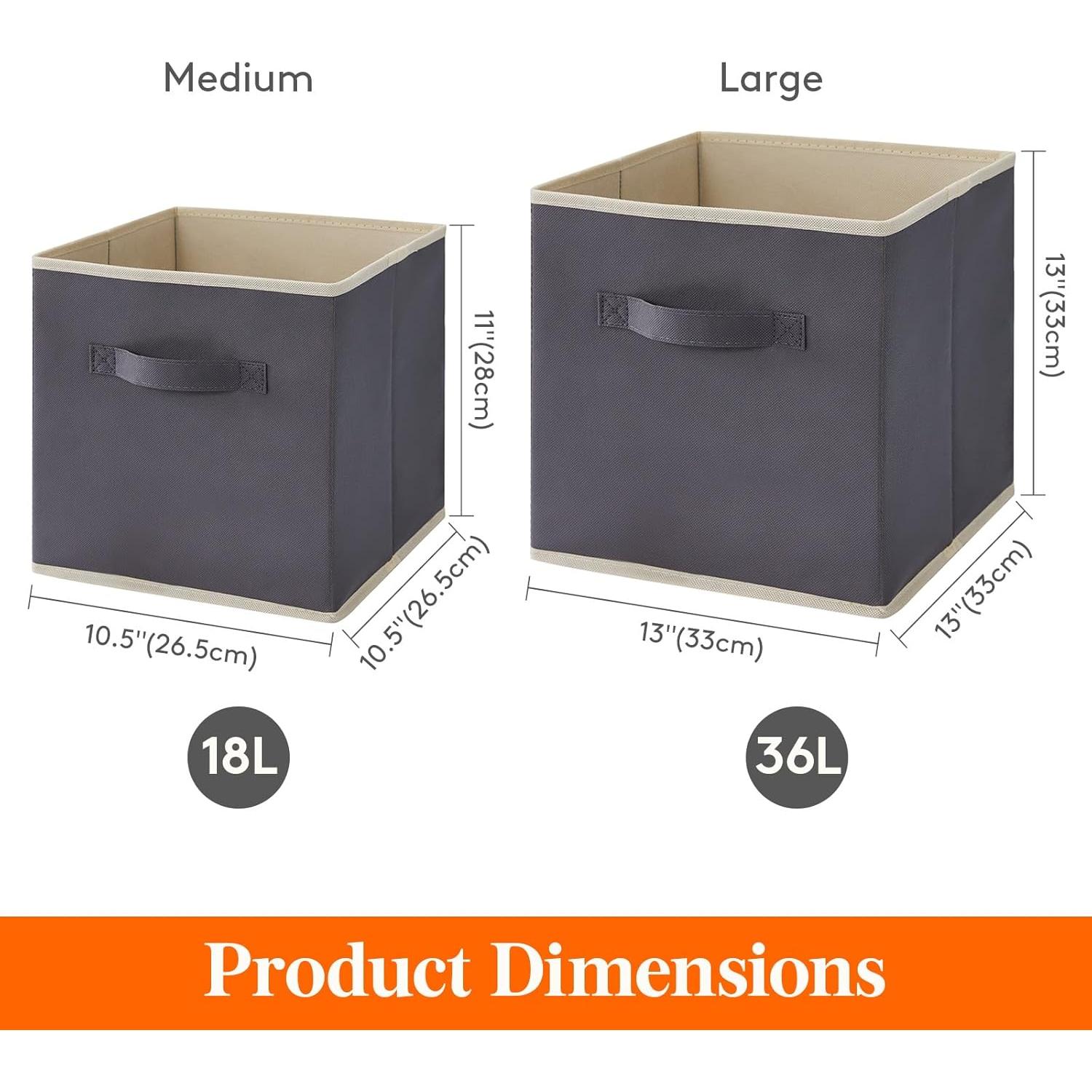 Cubos de Almacenamiento Plegables Lifewit 33 cm - 12 Piezas Gris