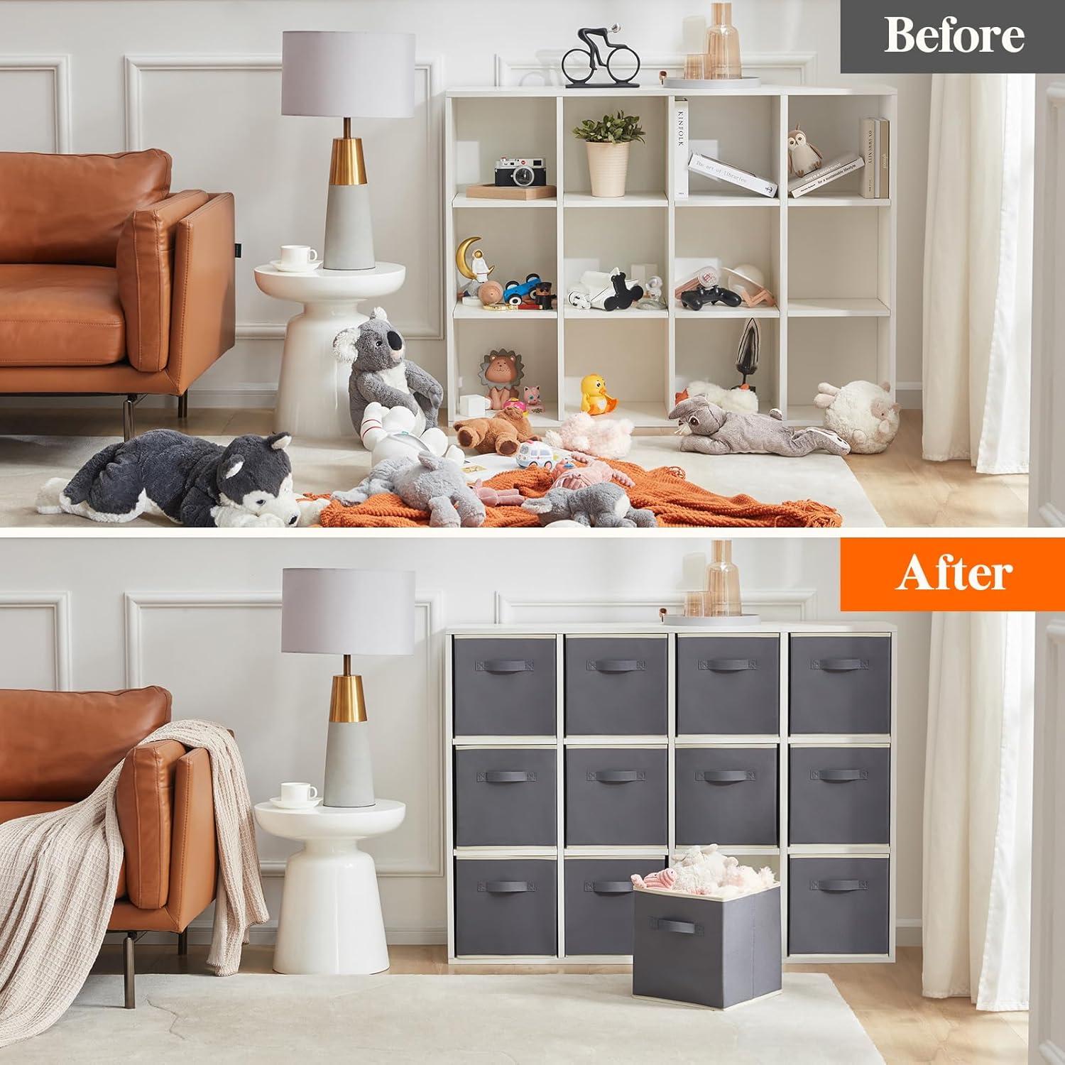 Cubos de Almacenamiento Plegables Lifewit 33 cm - 12 Piezas Gris