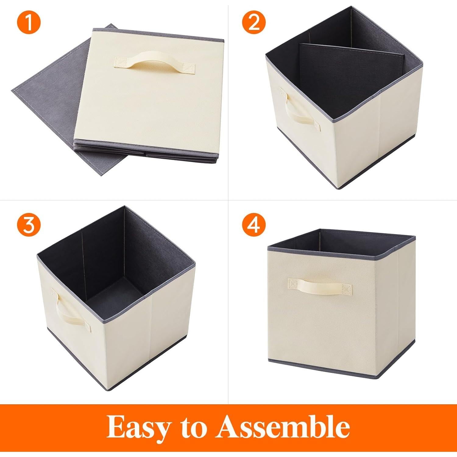 Cubos de Almacenamiento Lifewit 28 cm Plegables 12 Piezas Beige