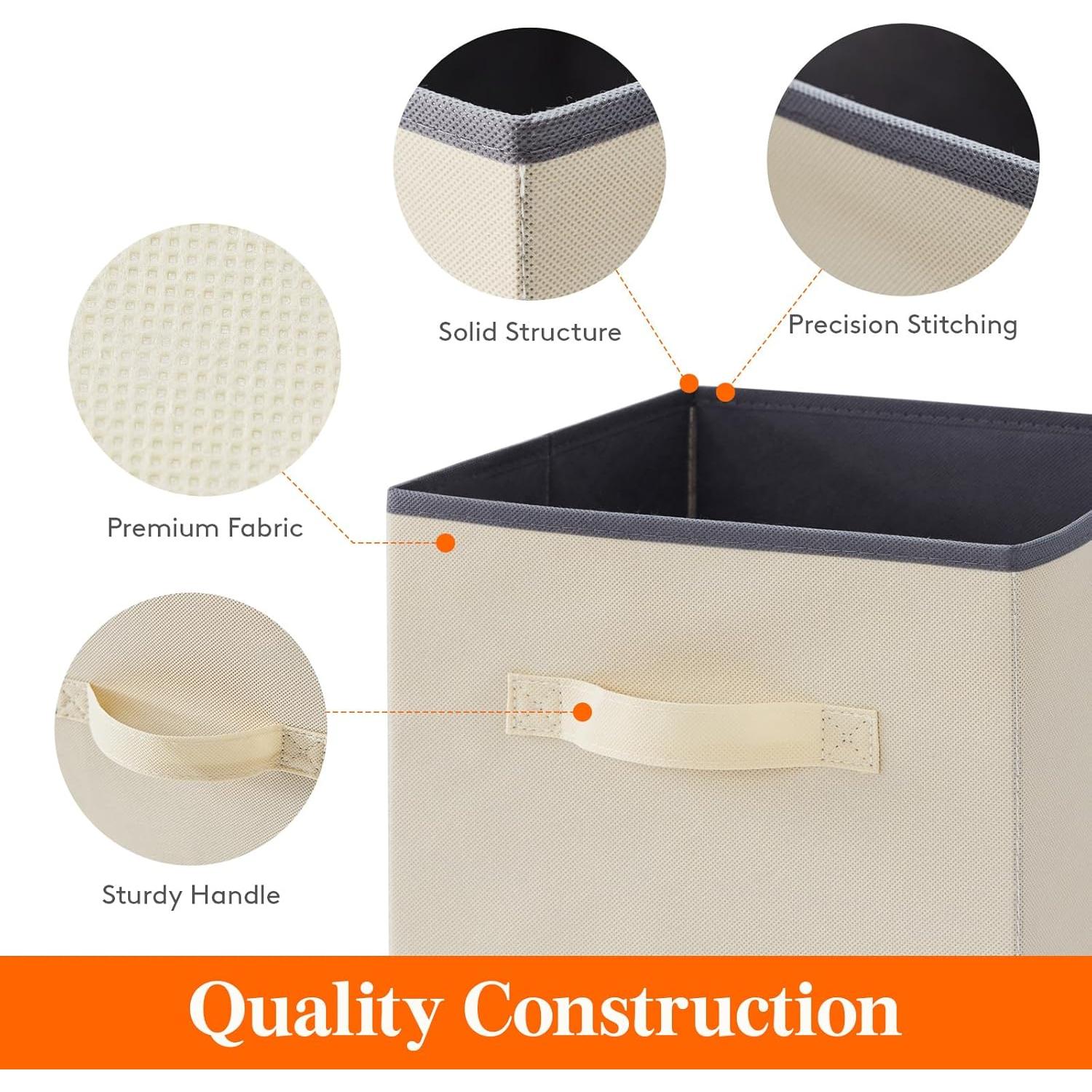 Cubos de Almacenamiento Lifewit 28 cm Plegables 12 Piezas Beige