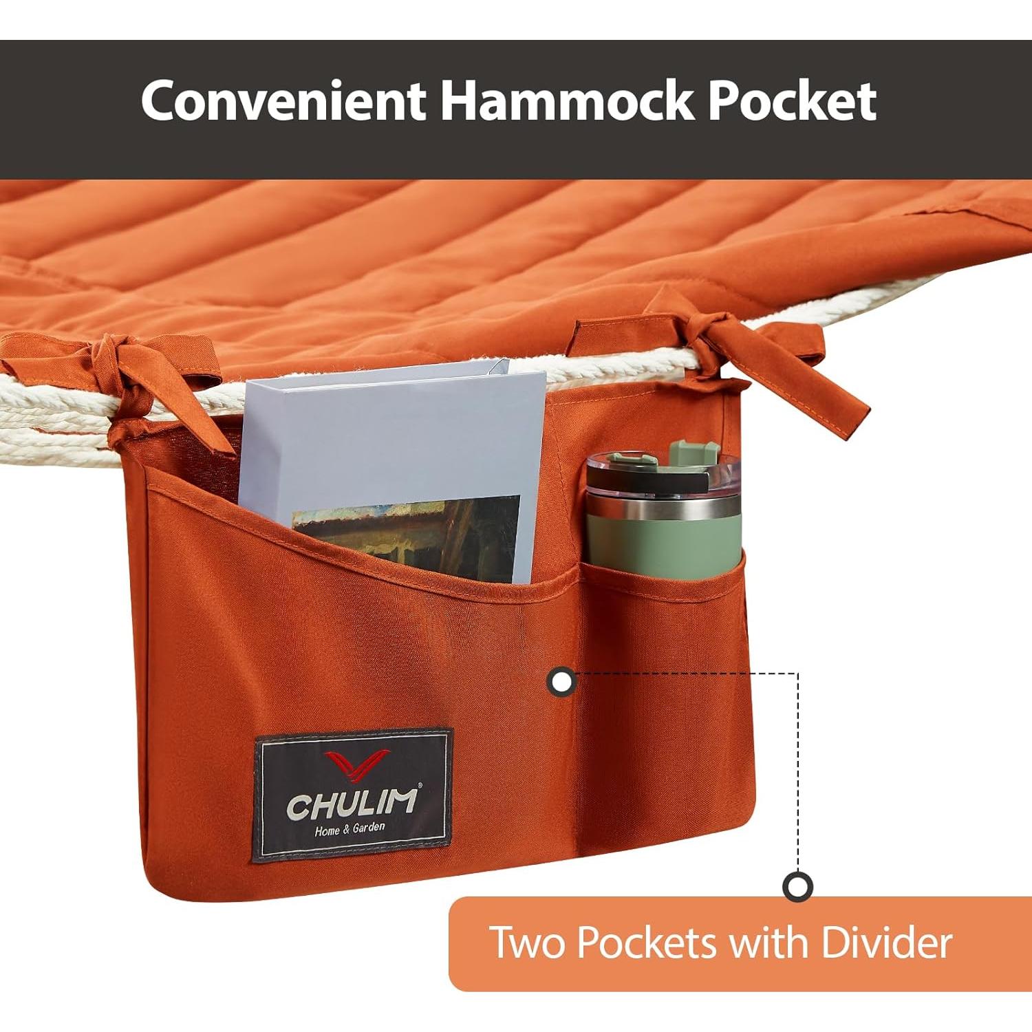 Hamaca Doble Terracota CHULIM con Almohadilla Acolchada