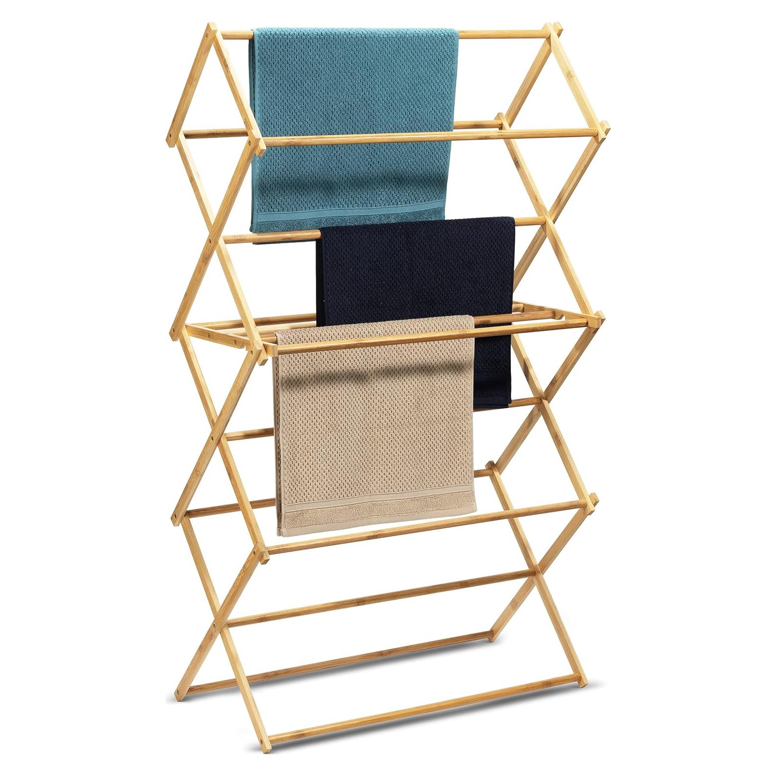 Estante de Secado de Ropa Bartnelli BDR-552 de Bambú Plegable