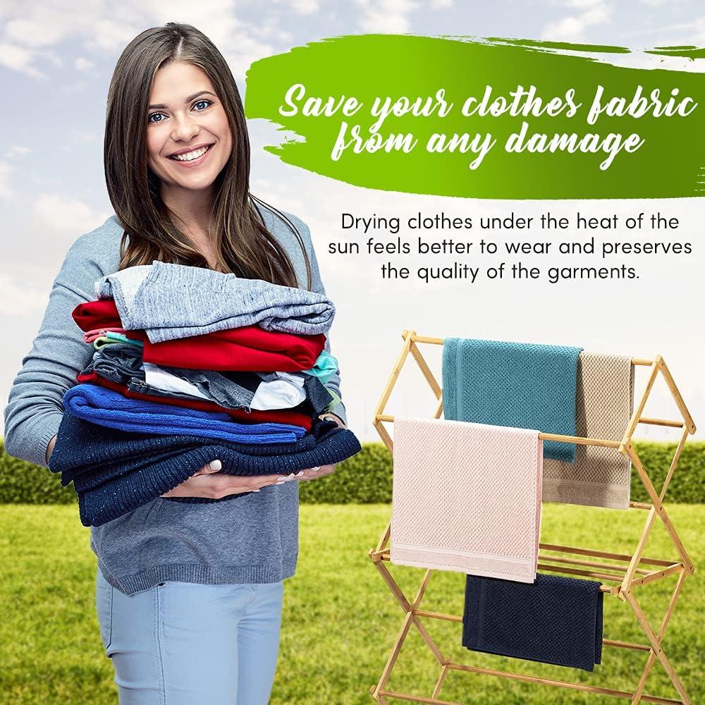 Estante de Secado de Ropa Bartnelli BDR-552 de Bambú Plegable