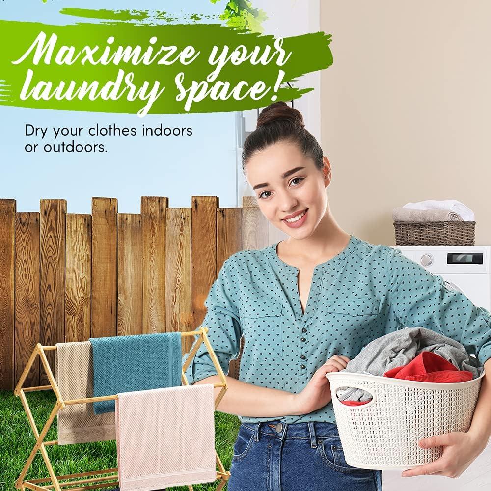 Estante de Secado de Ropa Bartnelli BDR-552 de Bambú Plegable