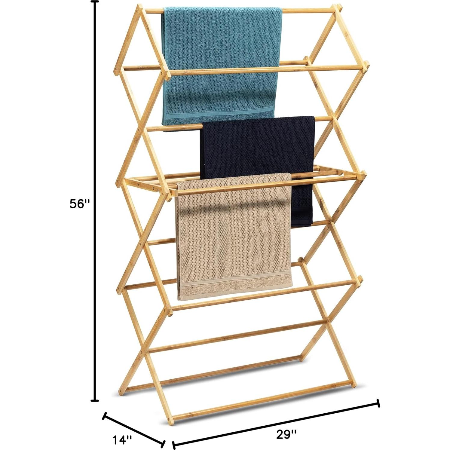 Estante de Secado de Ropa Bartnelli BDR-552 de Bambú Plegable
