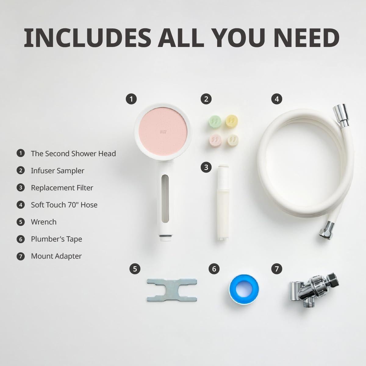 Cabezal de Ducha Filtrado Second Shower Rosa Flor con Vitamina C