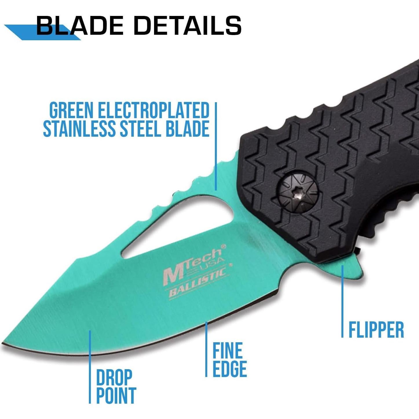 Cuchillo Plegable MTECH USA MT-A882 Verde Acero Inoxidable
