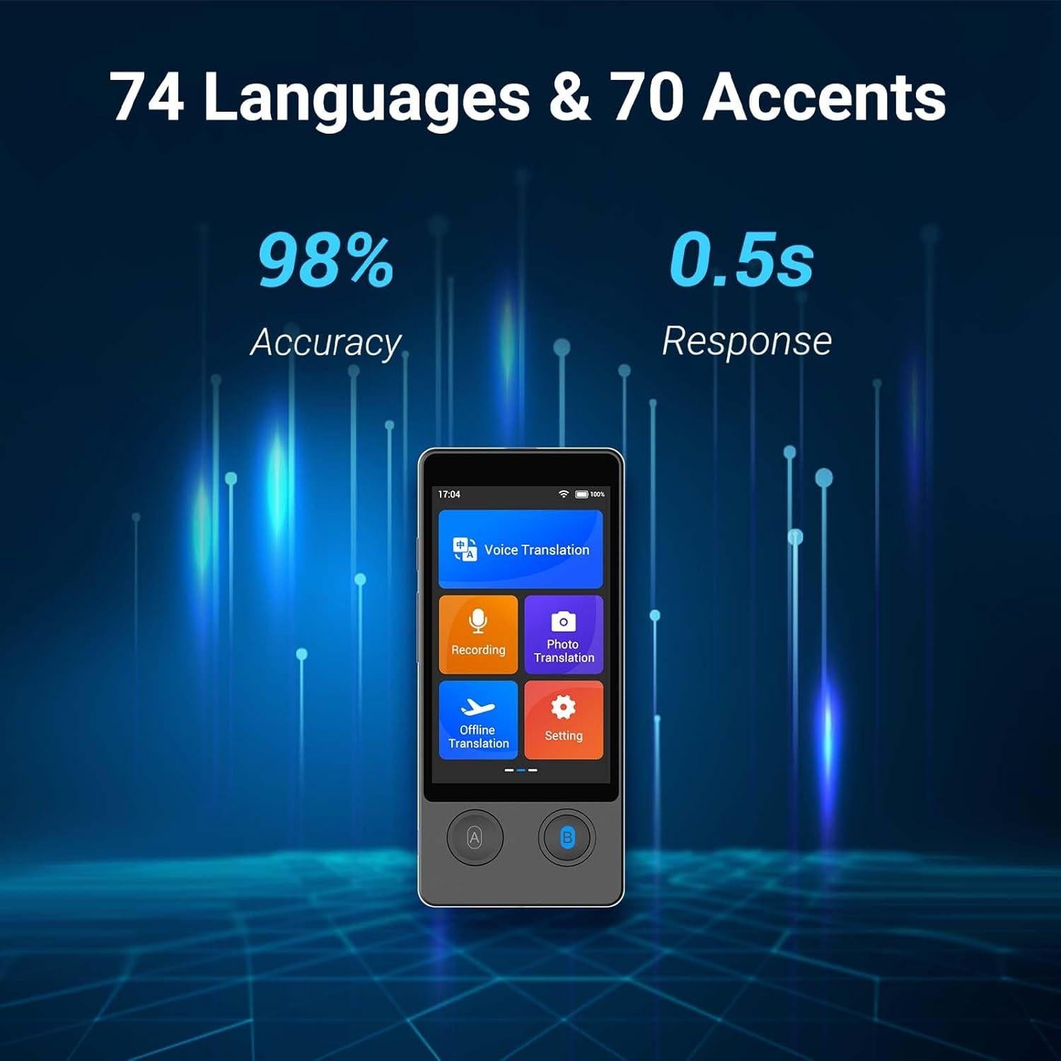 Traductor Offline Wooask W12 144 Idiomas 98% Precisión