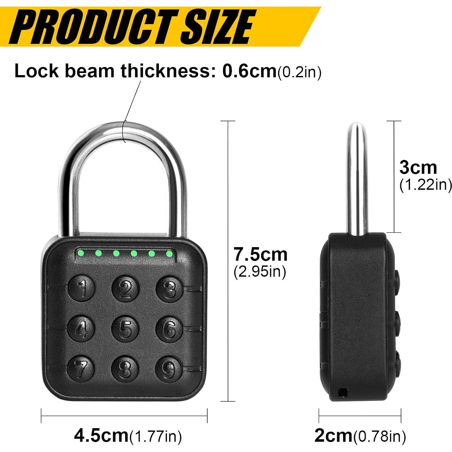 Candado de Combinación DELSWIN Negro 6 Dígitos Impermeable