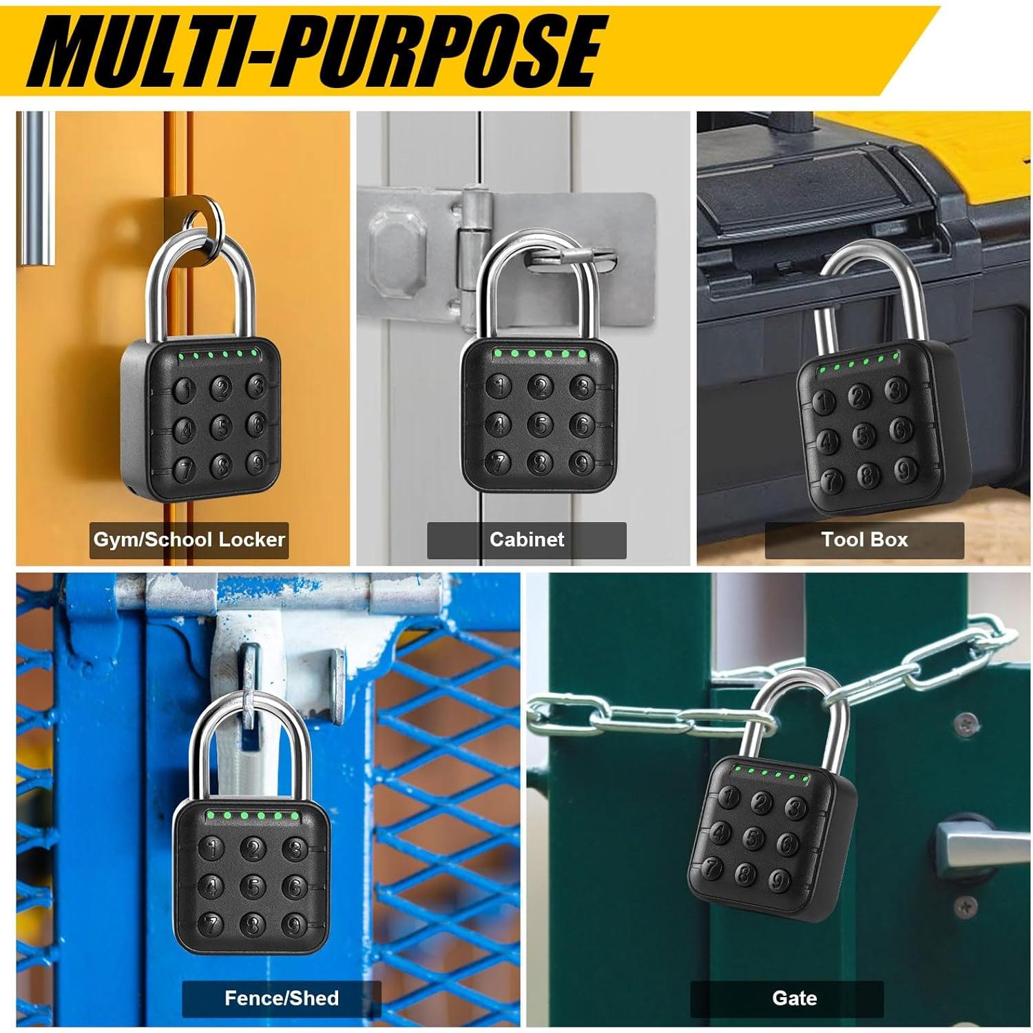 Candado de Combinación DELSWIN Negro 6 Dígitos Impermeable