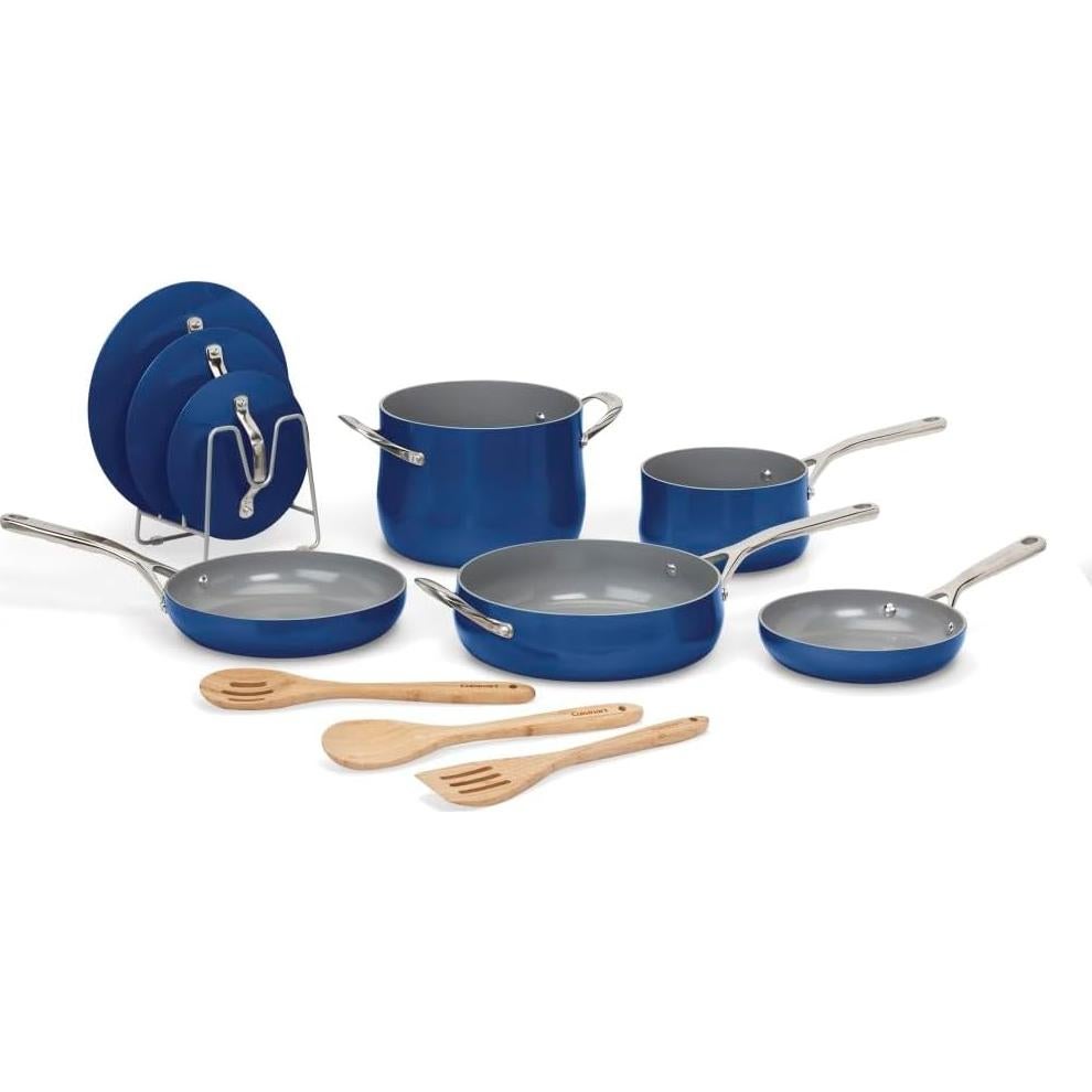 Set de Ollas y Sartenes Cuisinart 12 Piezas Cerámica Zafiro