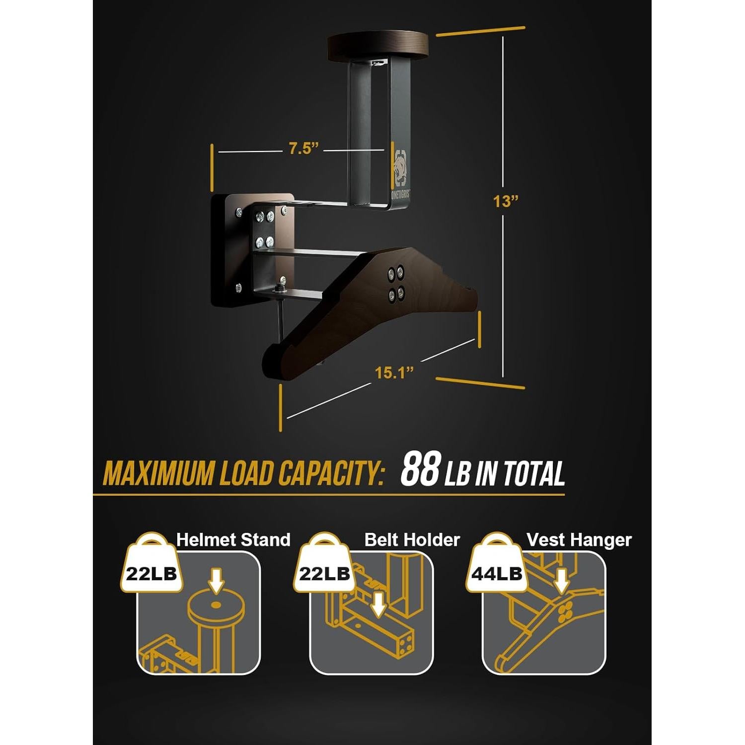 Soporte de Pared OneTigris para Equipo Táctico Nuez