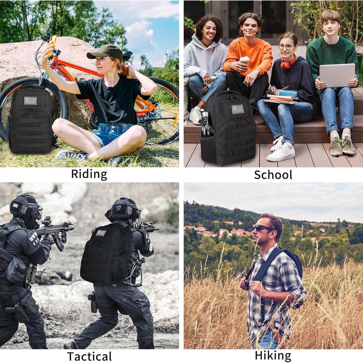 Mochila táctica militar TBNBO 25L negra para laptop