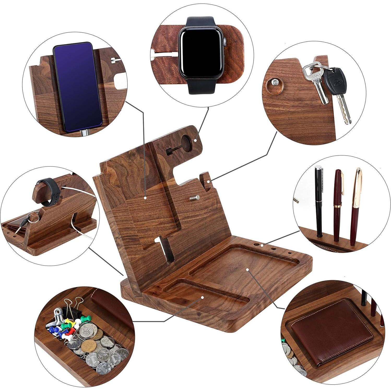 Estación de Carga de Madera Awofer para Teléfono y Accesorios