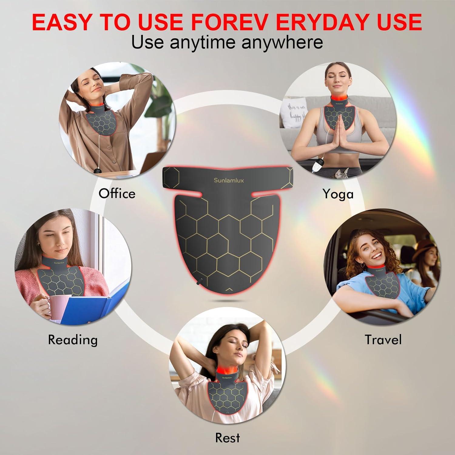 Terapia de Luz Roja Portátil Sunlamlux 660nm 850nm para Cara y Cuello