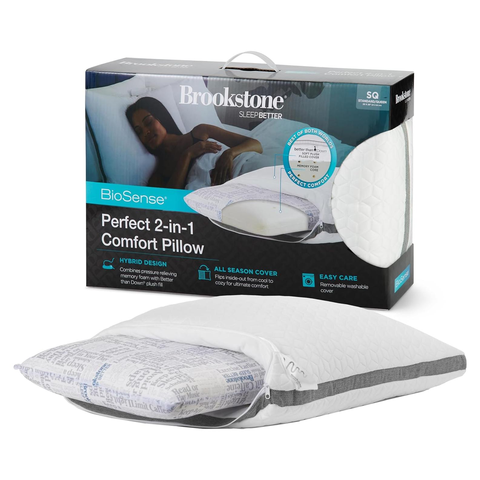 Almohada de Memoria Brookstone 2 en 1 50.8x66 cm Reversible