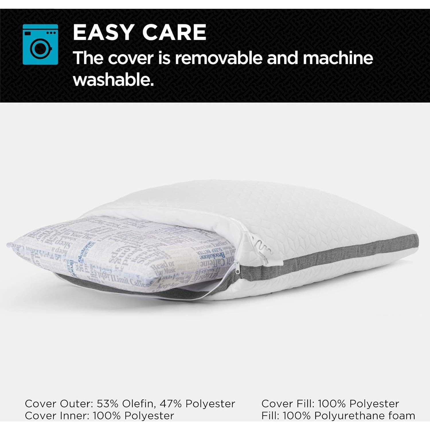 Almohada de Memoria Brookstone 2 en 1 50.8x66 cm Reversible