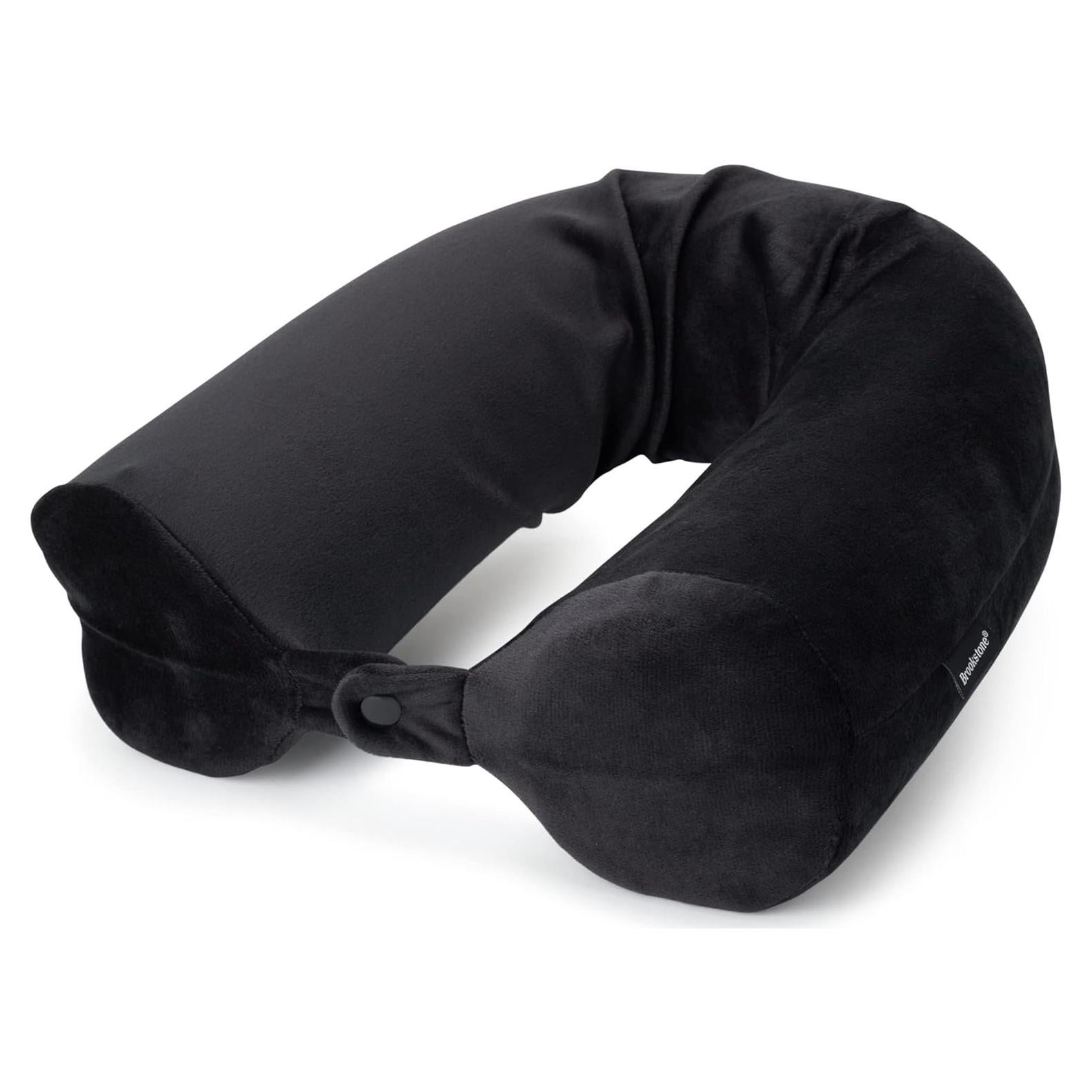 Almohada de Viaje Brookstone Free Form - Espuma Viscoelástica Negra