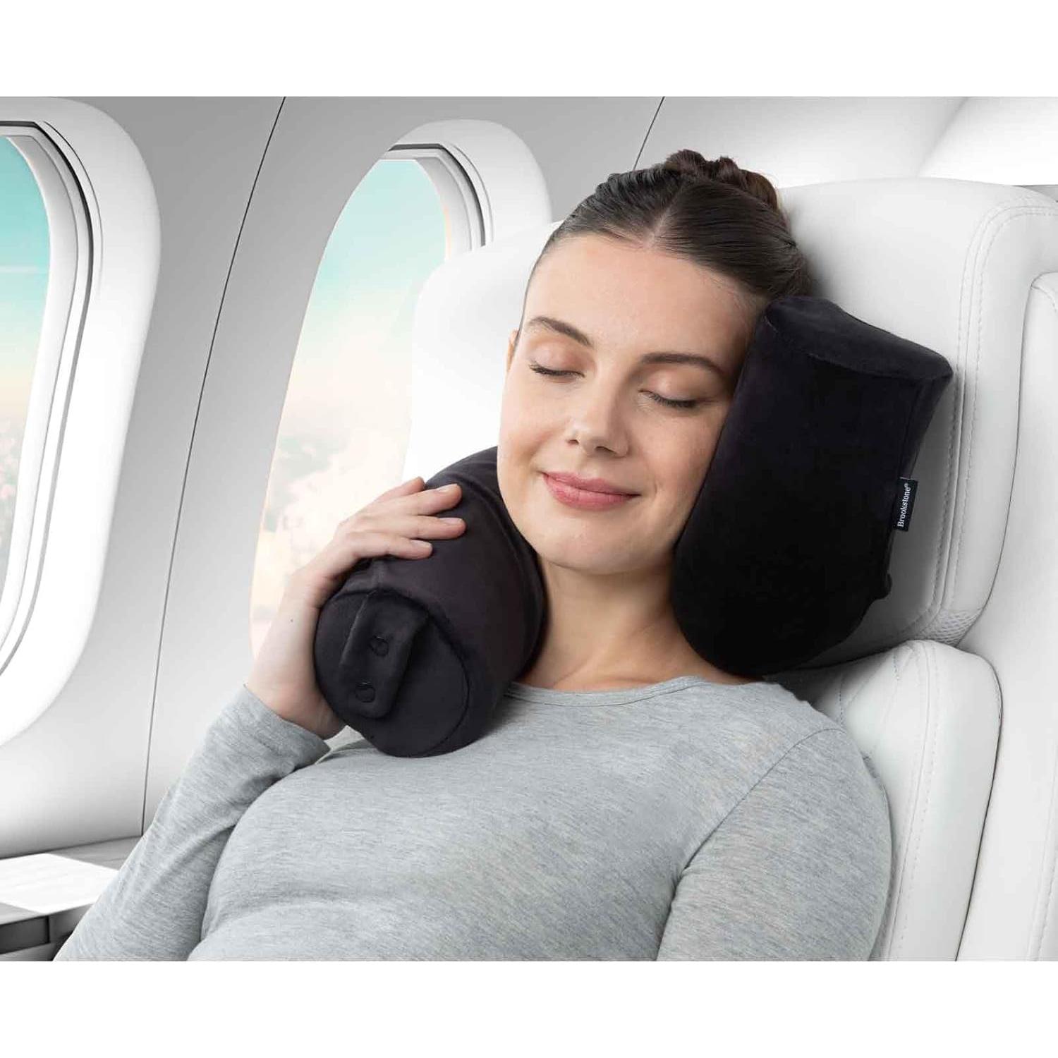 Almohada de Viaje Brookstone Free Form - Espuma Viscoelástica Negra