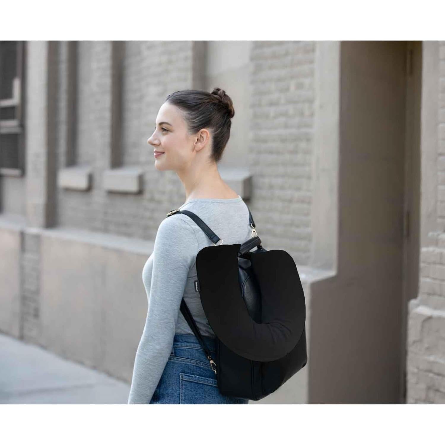 Almohada de Viaje Brookstone Free Form - Espuma Viscoelástica Negra