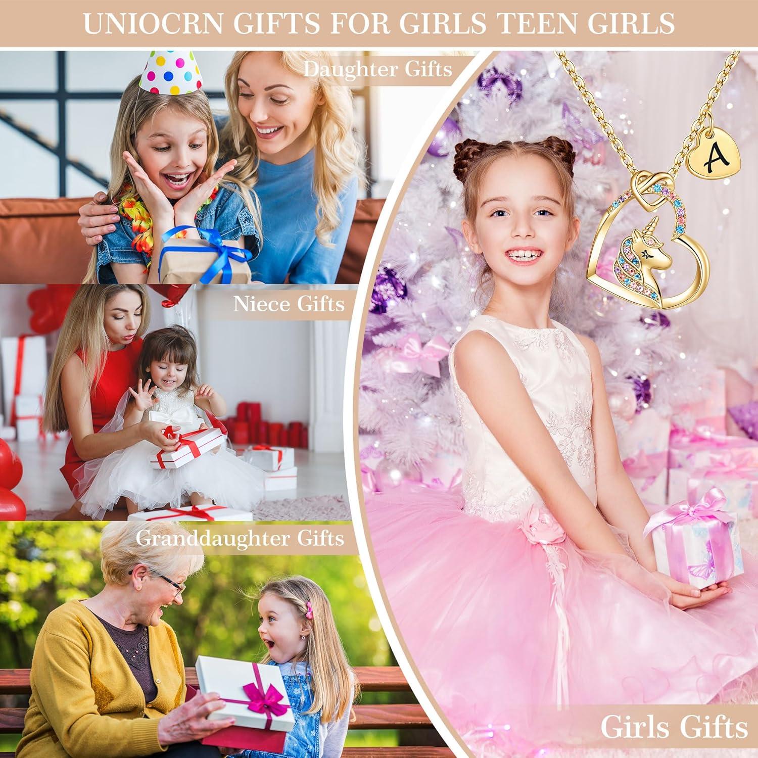 Collar de Unicornio Hidepoo con Corazón CZ 45.72 cm Oro