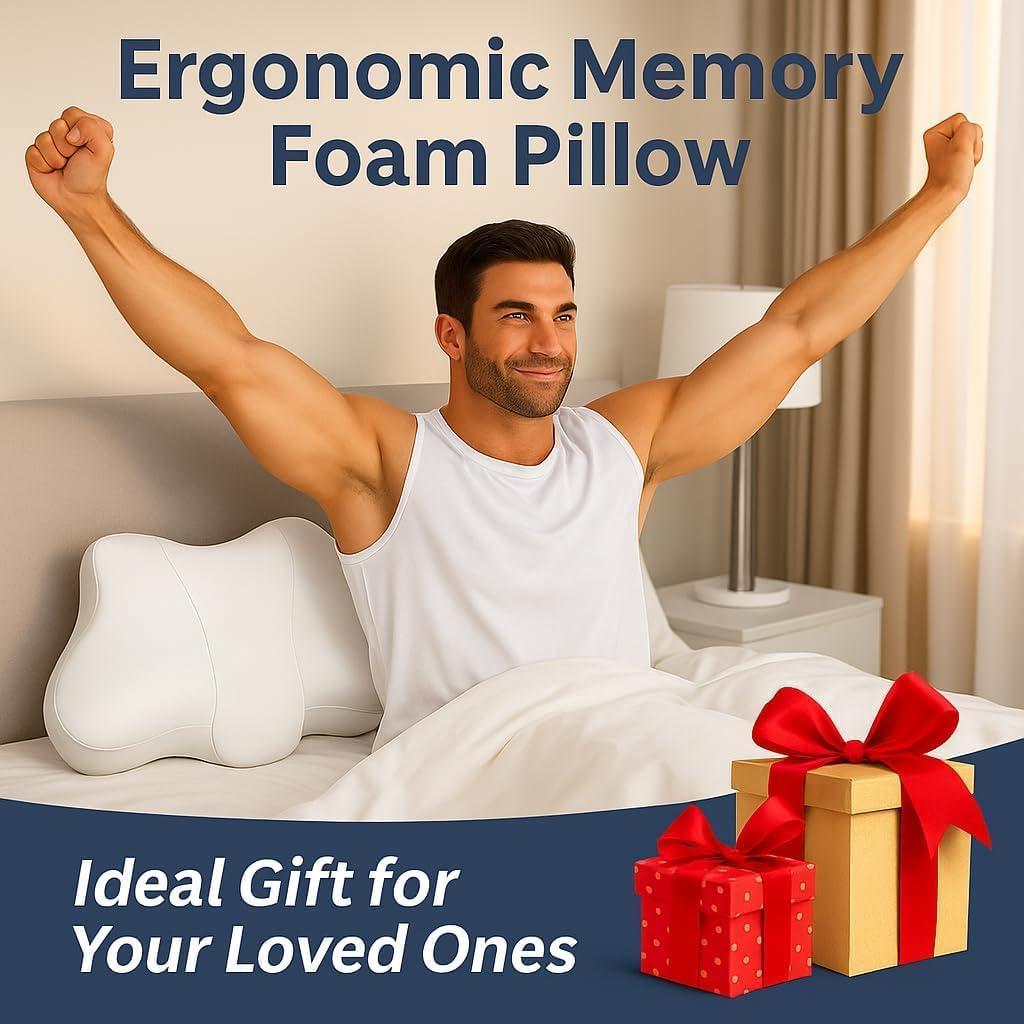 Cojín Cervical Ergonomico Ofwaterstroll Blanco-Gris 62x38cm