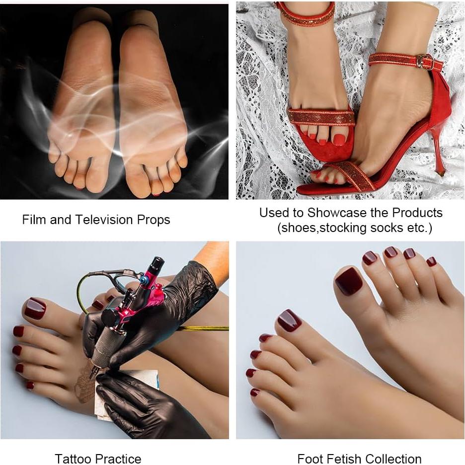 Pies de Silicona Suaves TG para Exhibición de Zapatos 23 cm