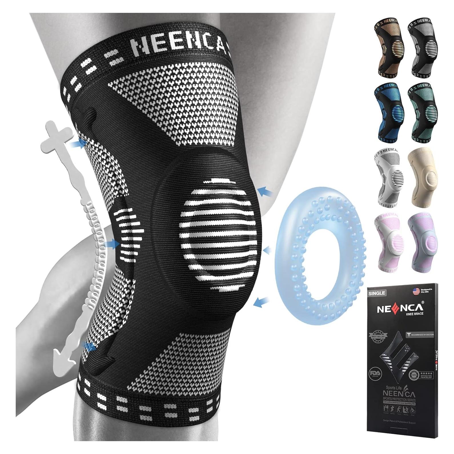 NEENCA Professional Knee Brace for Pain Relief, Medical Knee Support with Patella Pad & Side Stabilizers, Compression Knee Sleeve for Meniscus Tear, ACL, Joint Pain, Runner, Workout - FSA/HSA Eligible