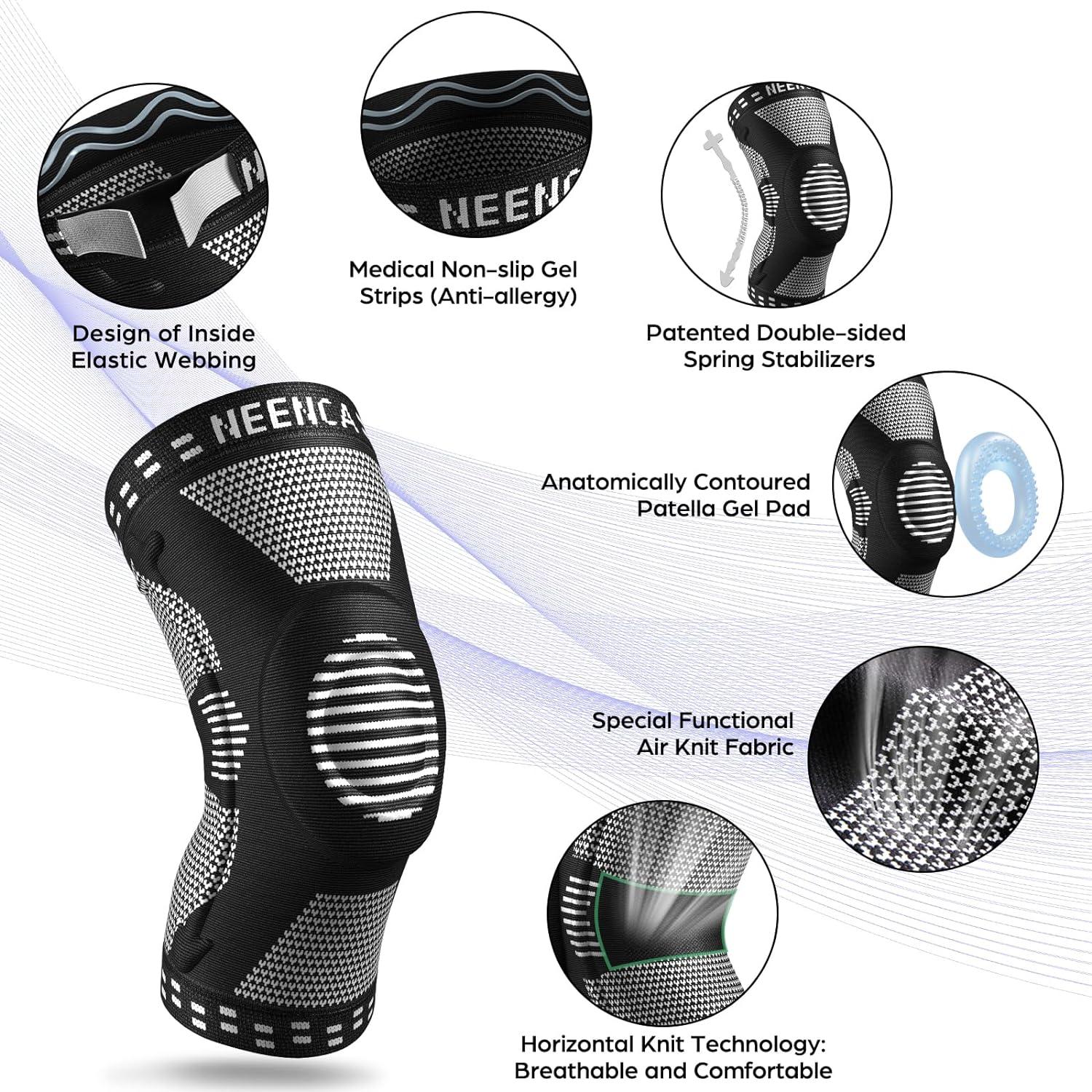 NEENCA Professional Knee Brace for Pain Relief, Medical Knee Support with Patella Pad & Side Stabilizers, Compression Knee Sleeve for Meniscus Tear, ACL, Joint Pain, Runner, Workout - FSA/HSA Eligible