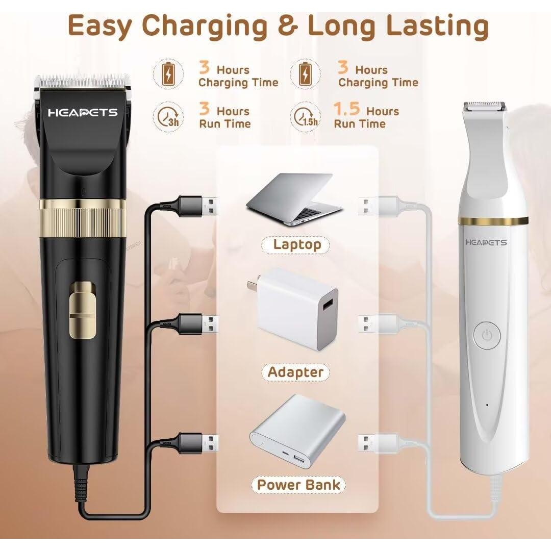 Cortadora de Pelo y Uñas para Mascotas HEAPETS Inalámbrica