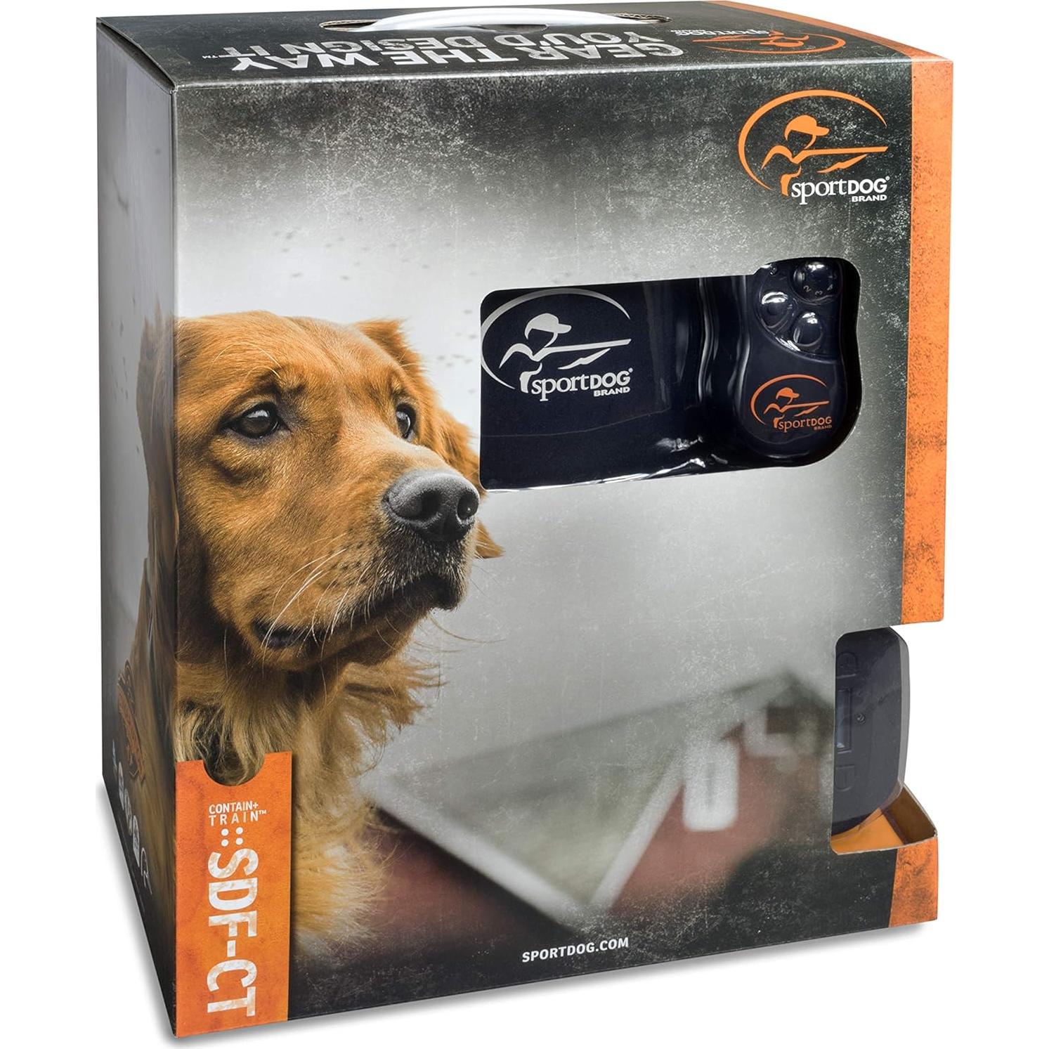 SportDOG Brand Contain + Train System - In-Ground Electric Dog Fence & Remote Trainer - Waterproof Collar - Tone, Vibrate, & Shock - from Parent Company Invisible Fence Brand - Up to 100 Acres