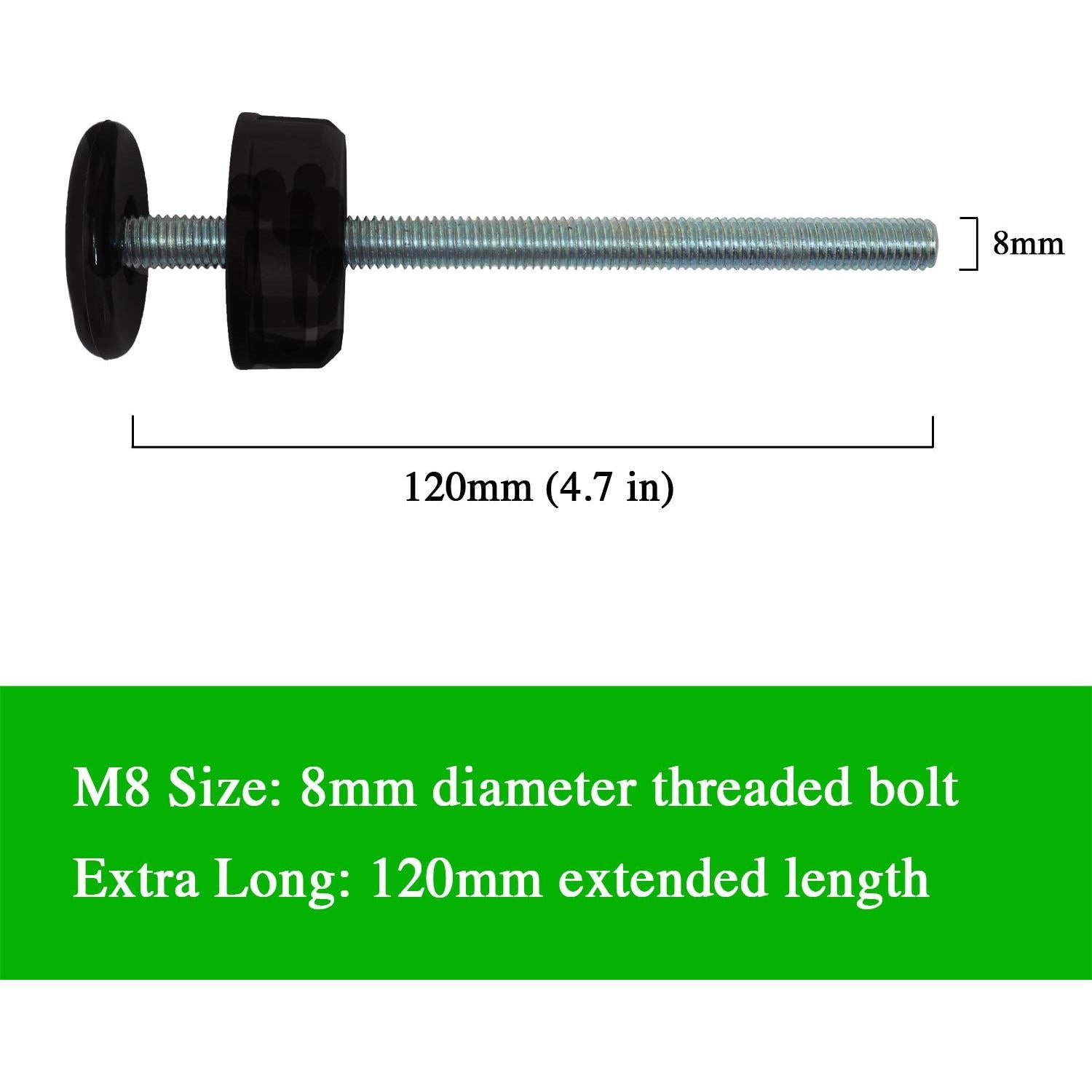Varillas de Eje Extra Largas M8 para Puertas de Seguridad Bebés y Mascotas - Paquete de 4