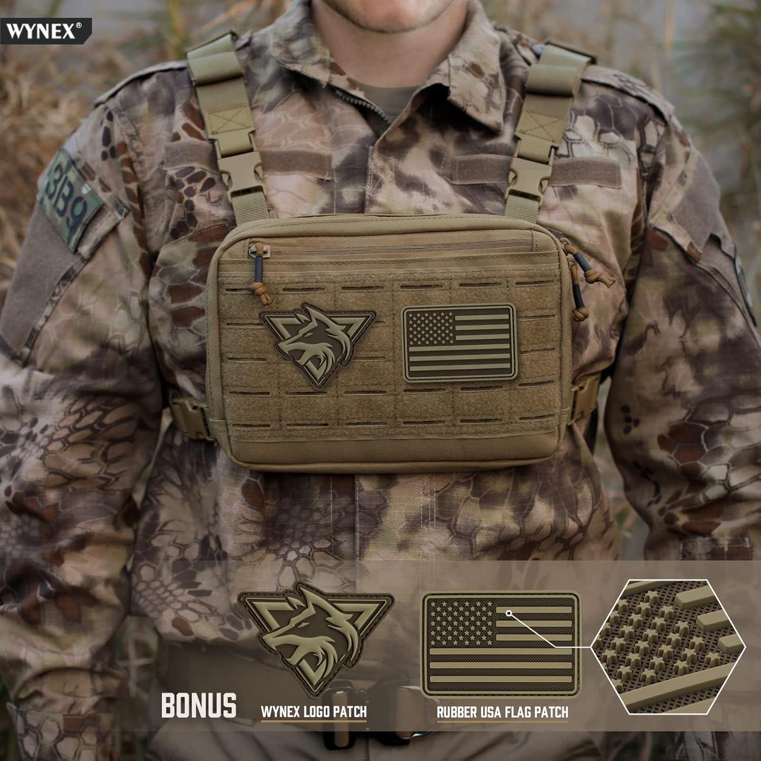 Bolsa Táctica WYNEX de Pecho Caqui con Molle 25x18 cm