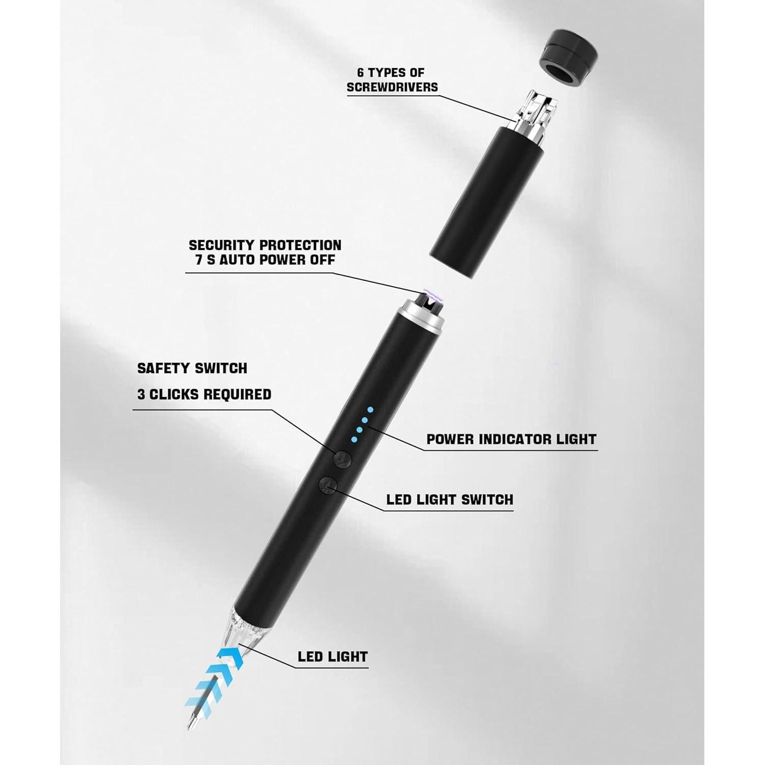Lighter Electric Candle Lighter with LED, Stocking Stuffers for Adults Women Men Wife Nana, Long Electronic Rechargeable USB Arc Lighters for Candle Camping BBQ, Gift for Women Men Mom Wife
