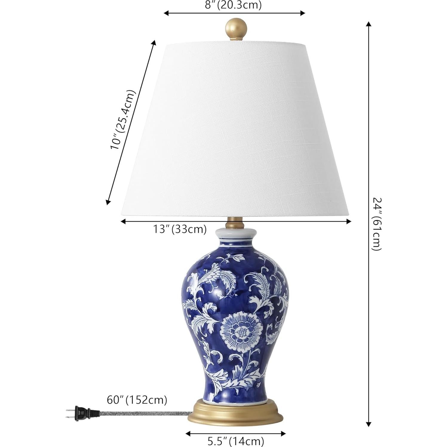 Lámpara de Mesa JONATHAN Y JYL3009E 61 cm Cerámica Floral LED