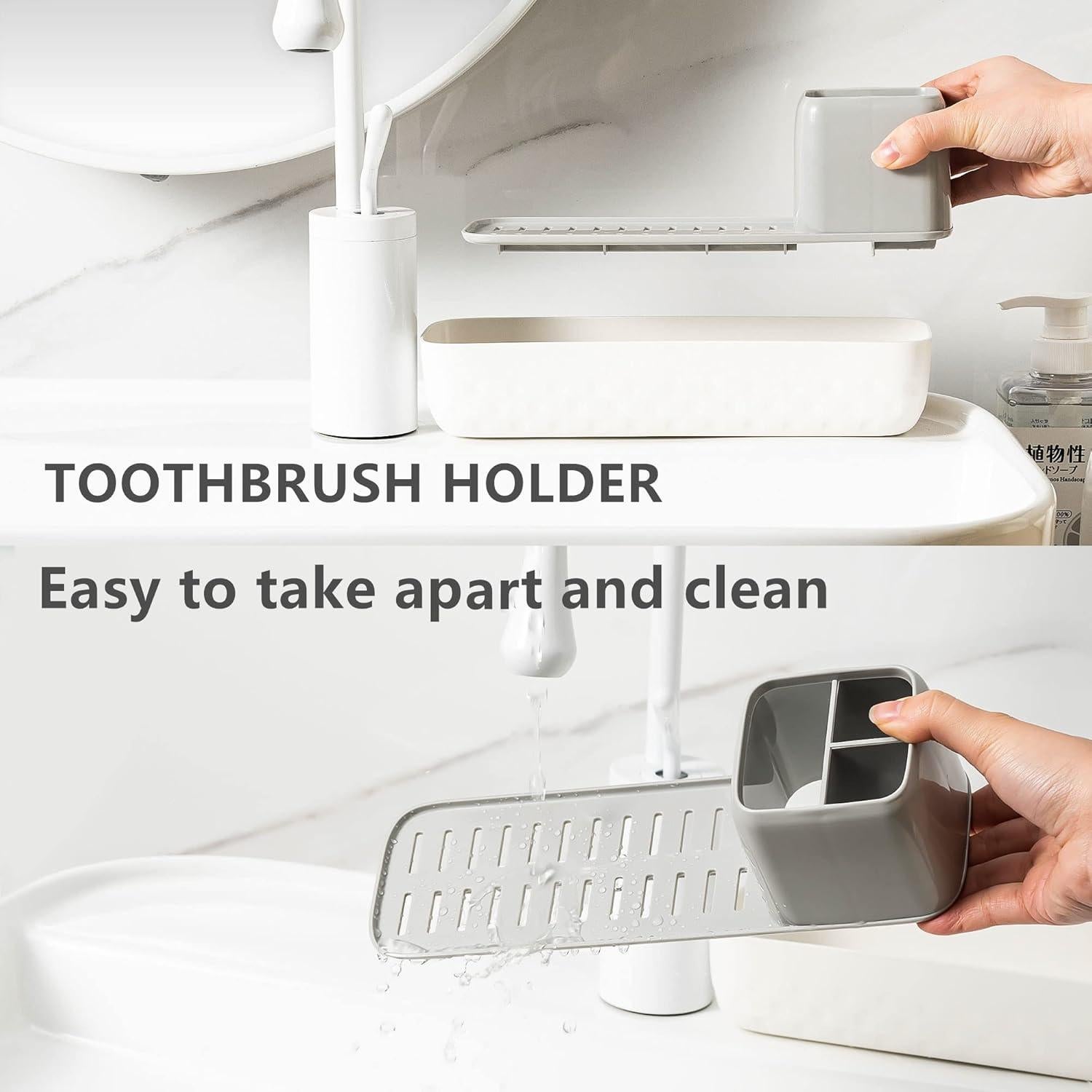 Soporte para Cepillos de Dientes Vowupt Blanco con 3 Ranuras