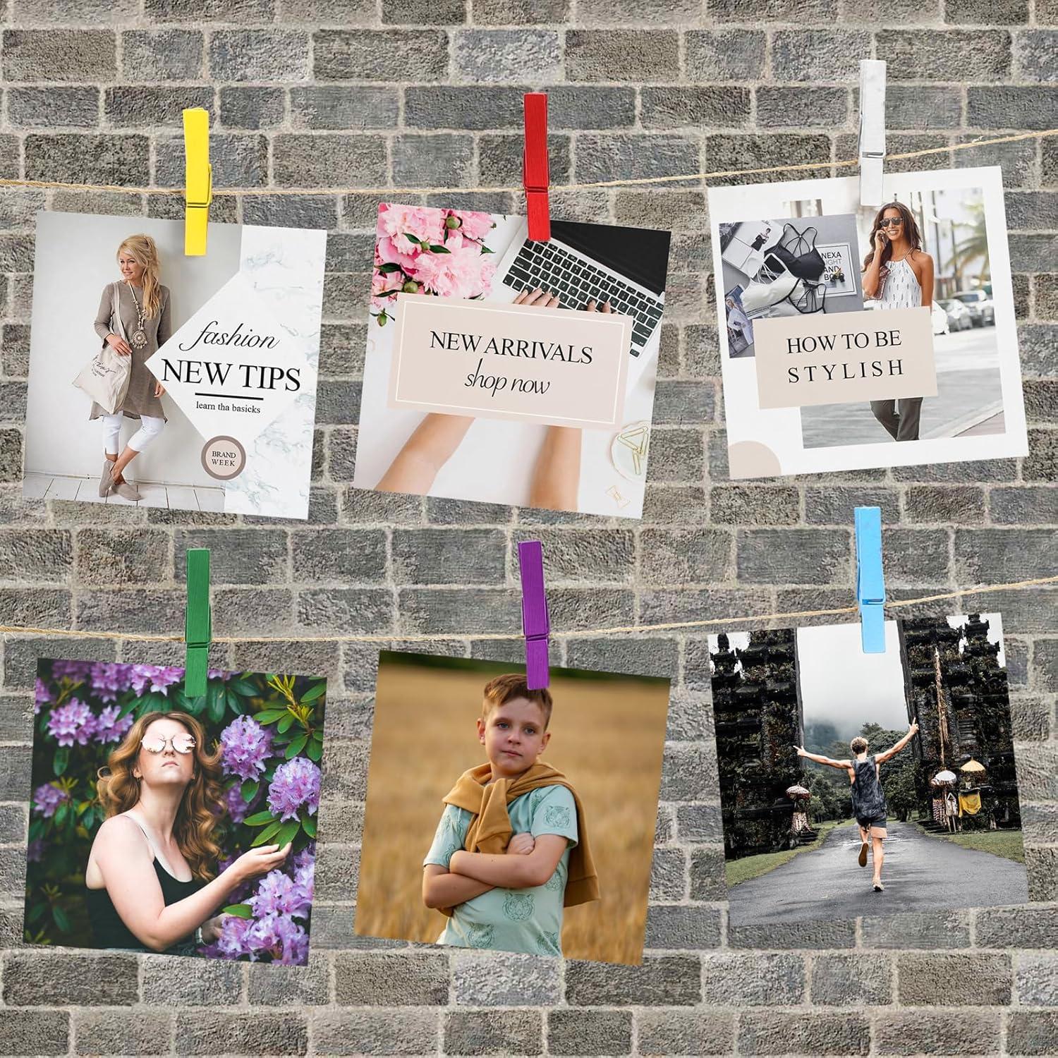 80 Pinzas de Madera de Colores Tecbeauty para Ropa 7.6 cm