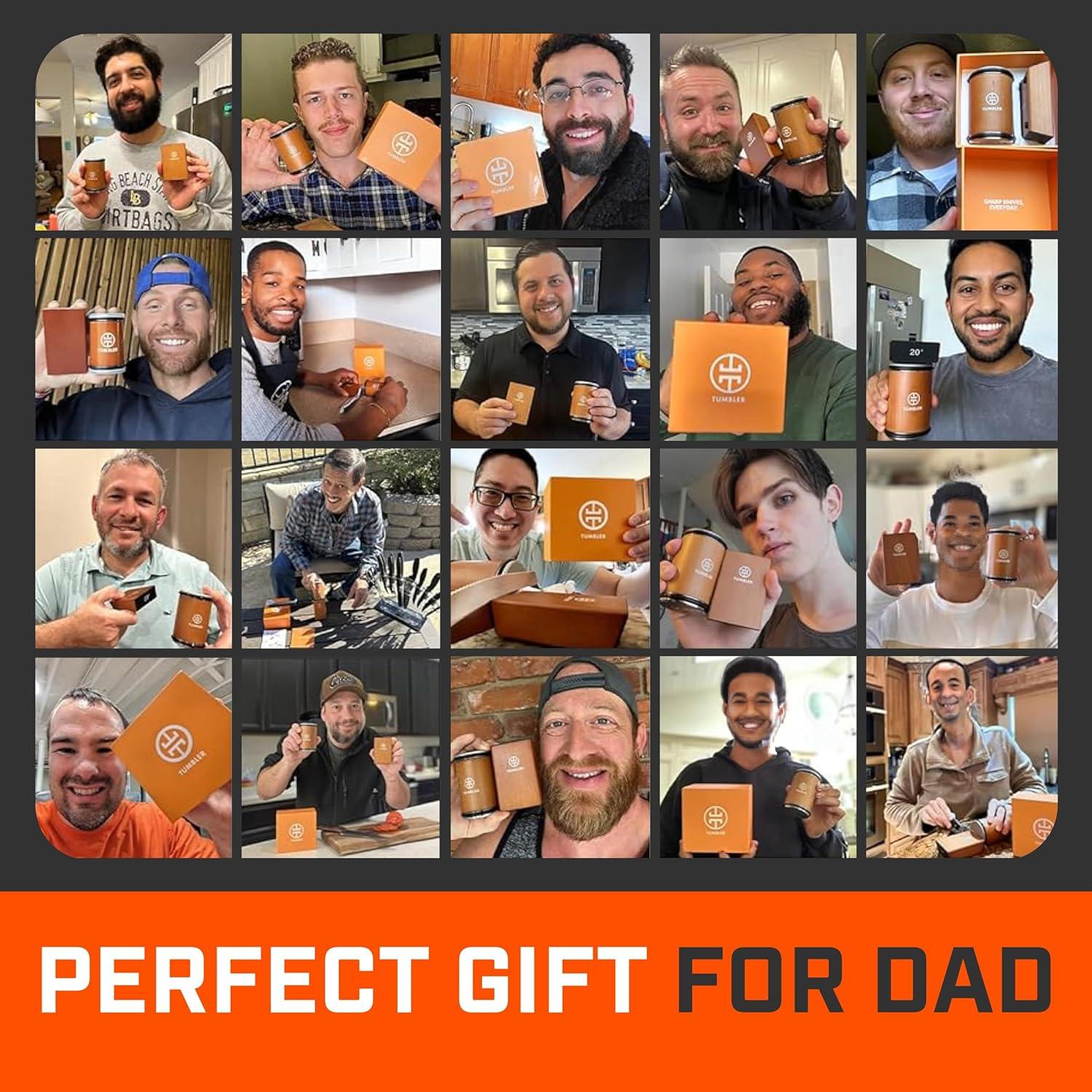 The Original Tumbler Rolling Knife Sharpener™ - Ultimate Fathers Day Gift - Knife Sharpening Made Easy - Knife Sharpener Tool for Kitchen Knives - Knife Sharpener Kit Offers 15 & 20 Degree Sharpening