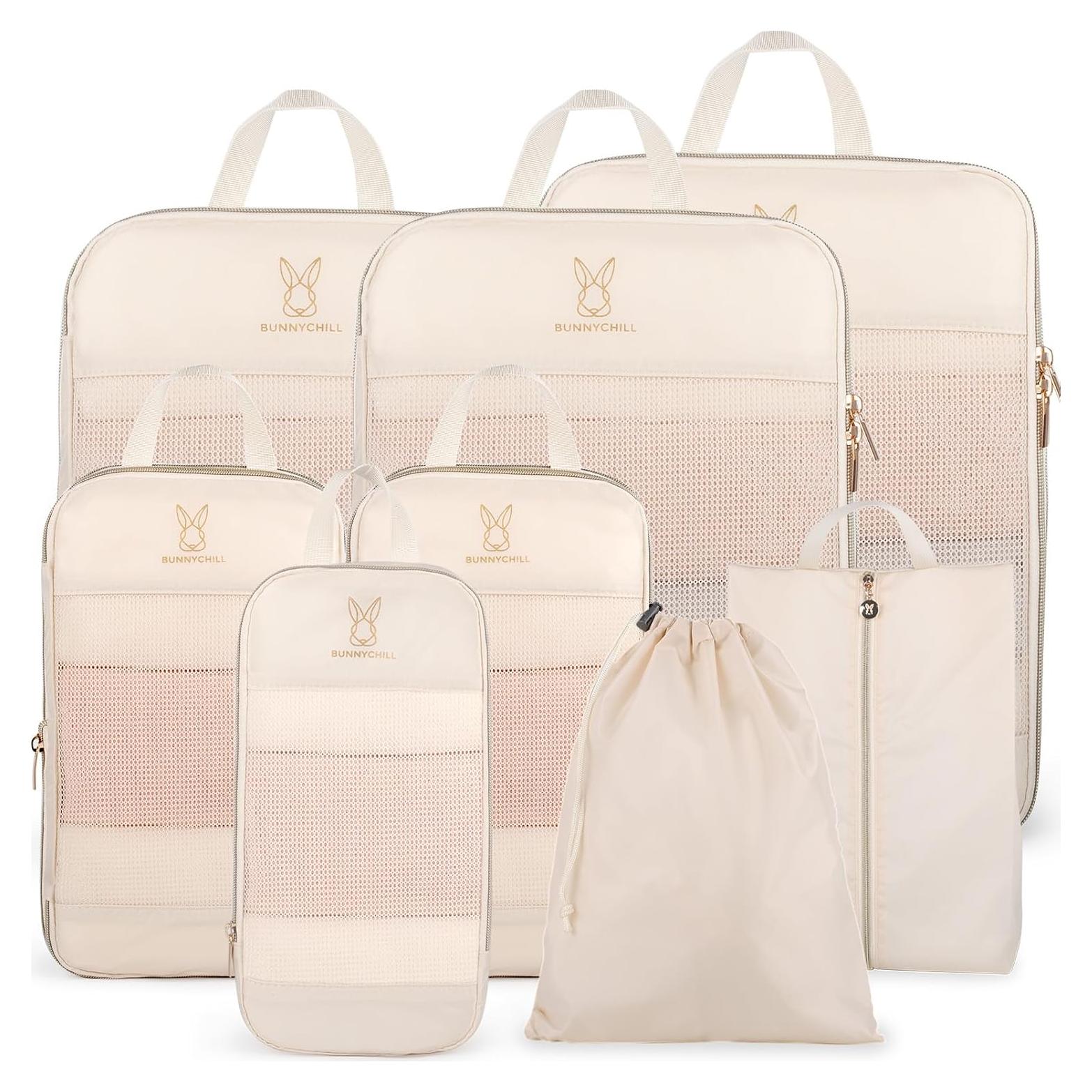 Set de 6 Cubos de Compresión Expandibles Bunnychill Beige