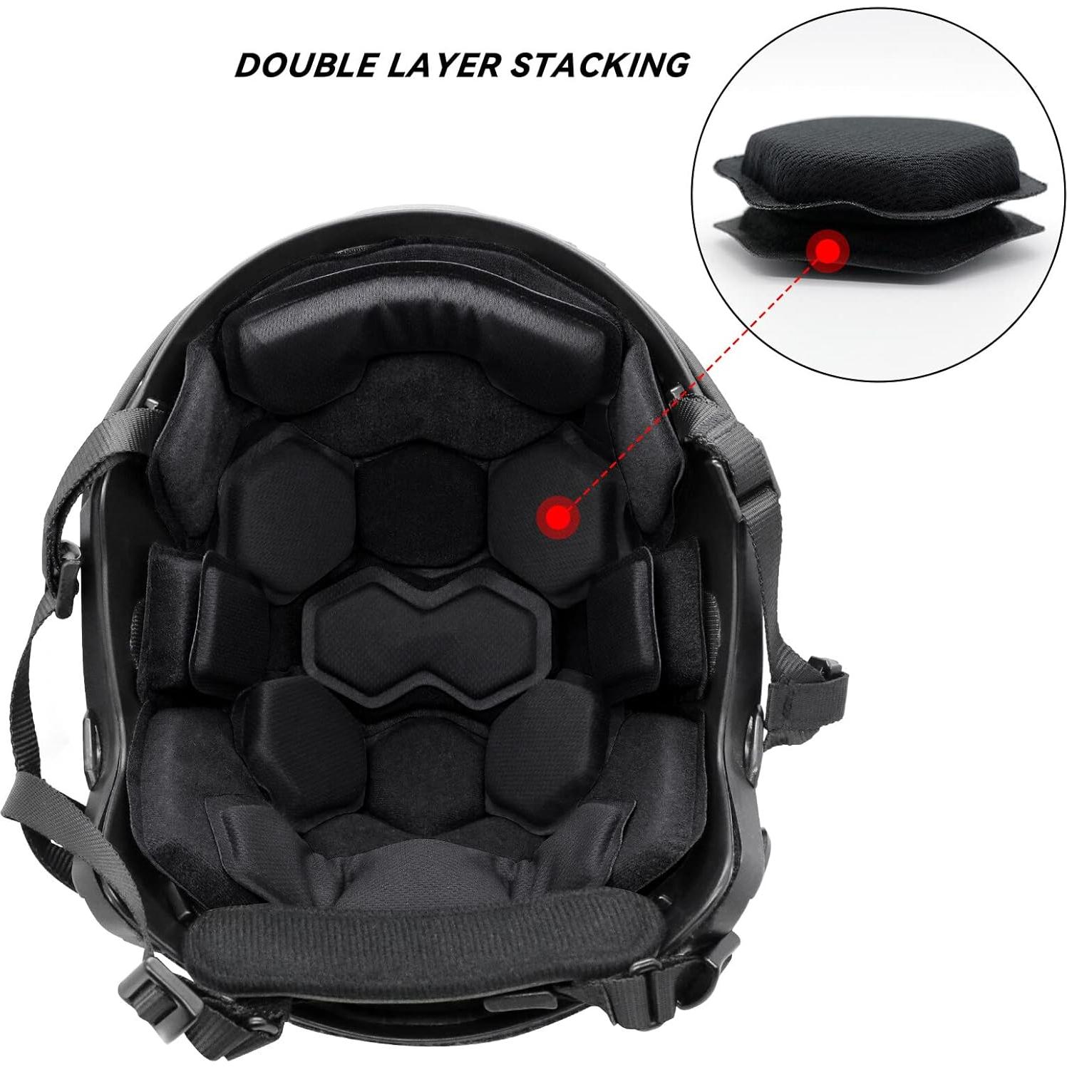 Almohadillas tácticas AOUTACC para casco de airsoft 26x20cm