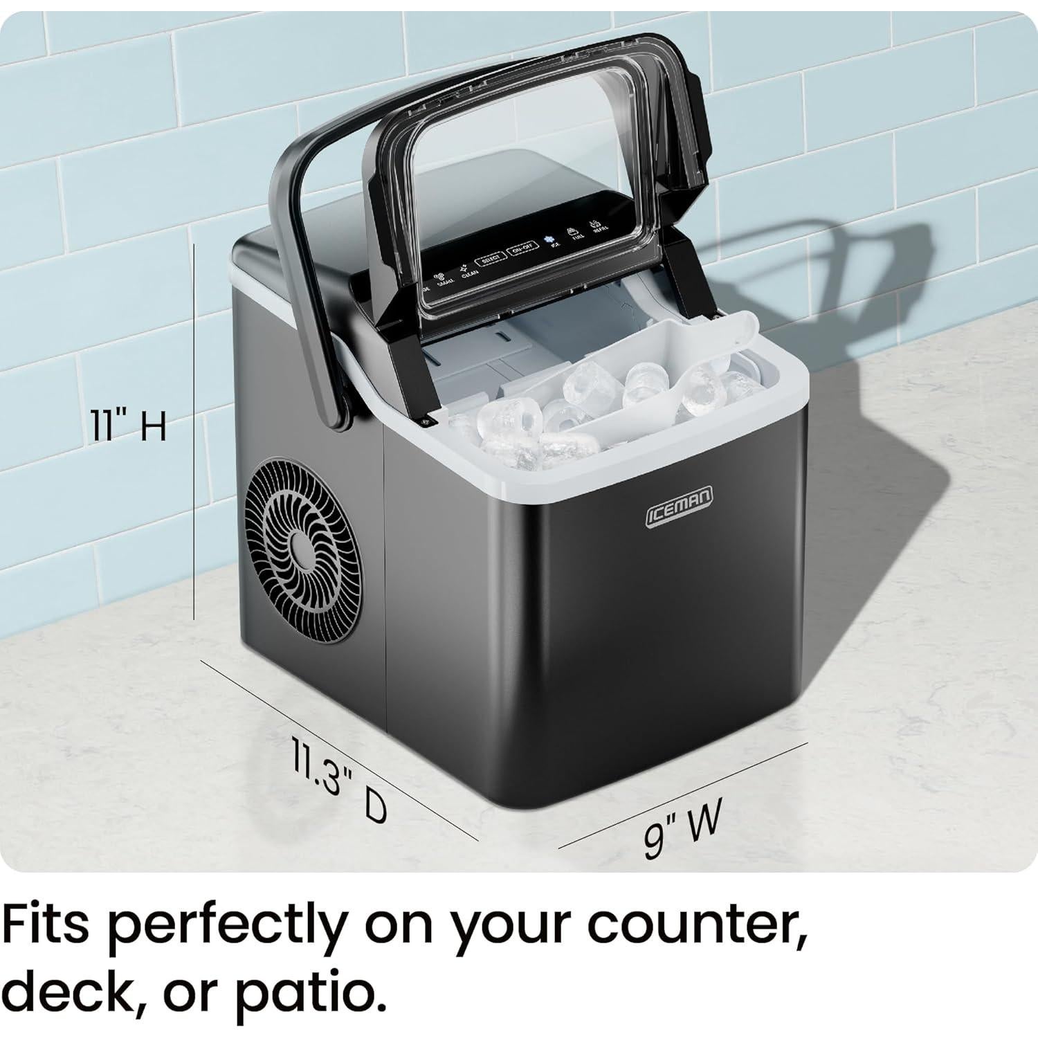 Iceman Máquina de Hielo Compacta 9 Cubos en 7 Minutos