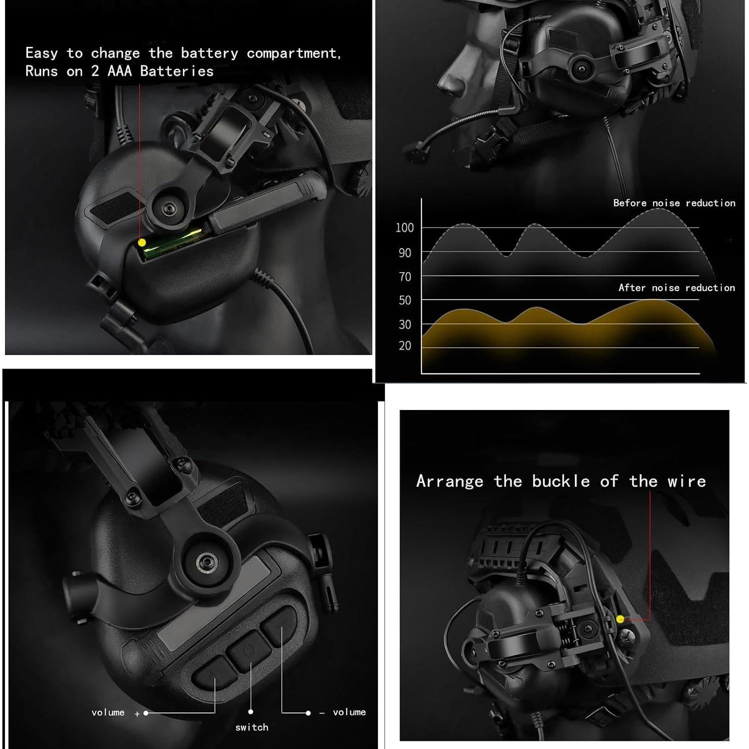 Casco Táctico Hdlsina HL09-19 con Auriculares y Adaptador