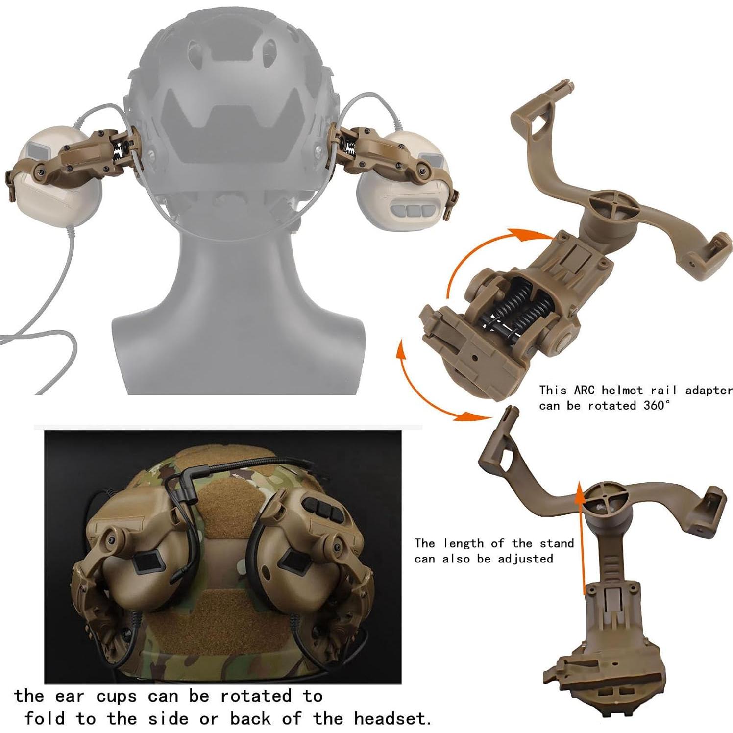 Casco Táctico Hdlsina HL09-19 con Auriculares y Adaptador
