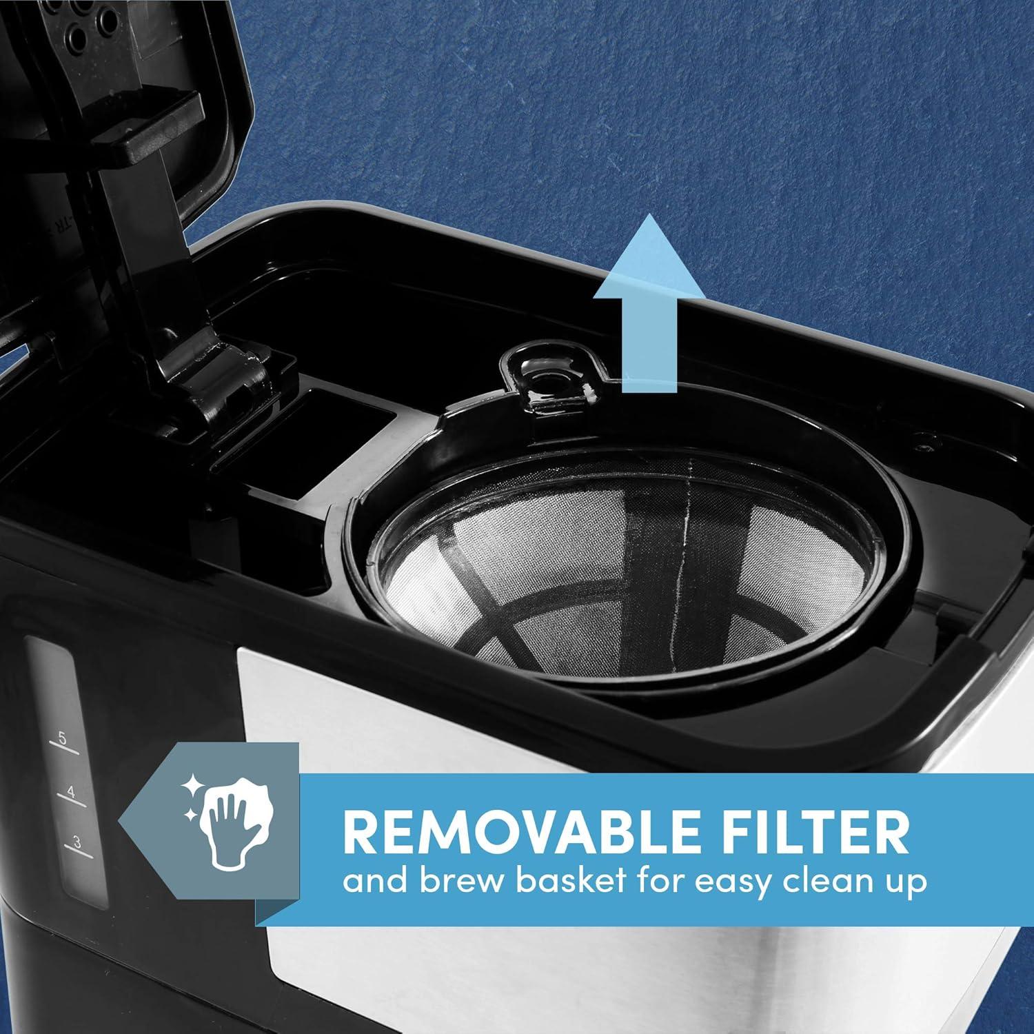 Cafetera Automática Elite Gourmet EHC9420 5 Tazas Acero Inoxidable