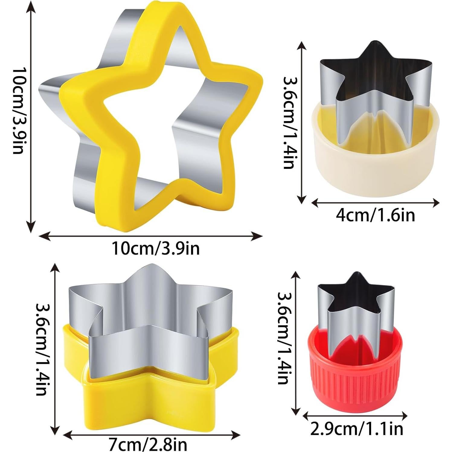 Cortadores de Galletas Estrella 4 Pcs Kimfead Acero Inoxidable
