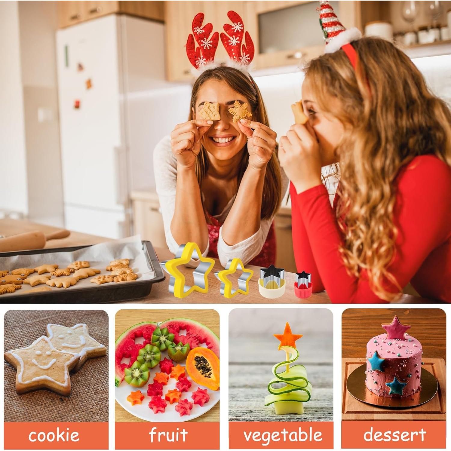 Cortadores de Galletas Estrella 4 Pcs Kimfead Acero Inoxidable