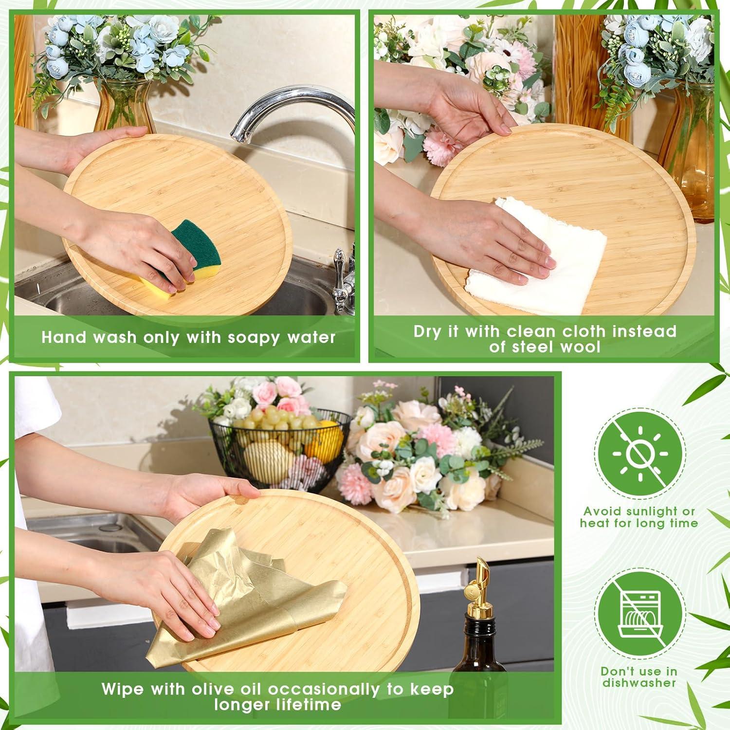 Bandeja Redonda de Bambú 30 cm - 12 Piezas Meanplan