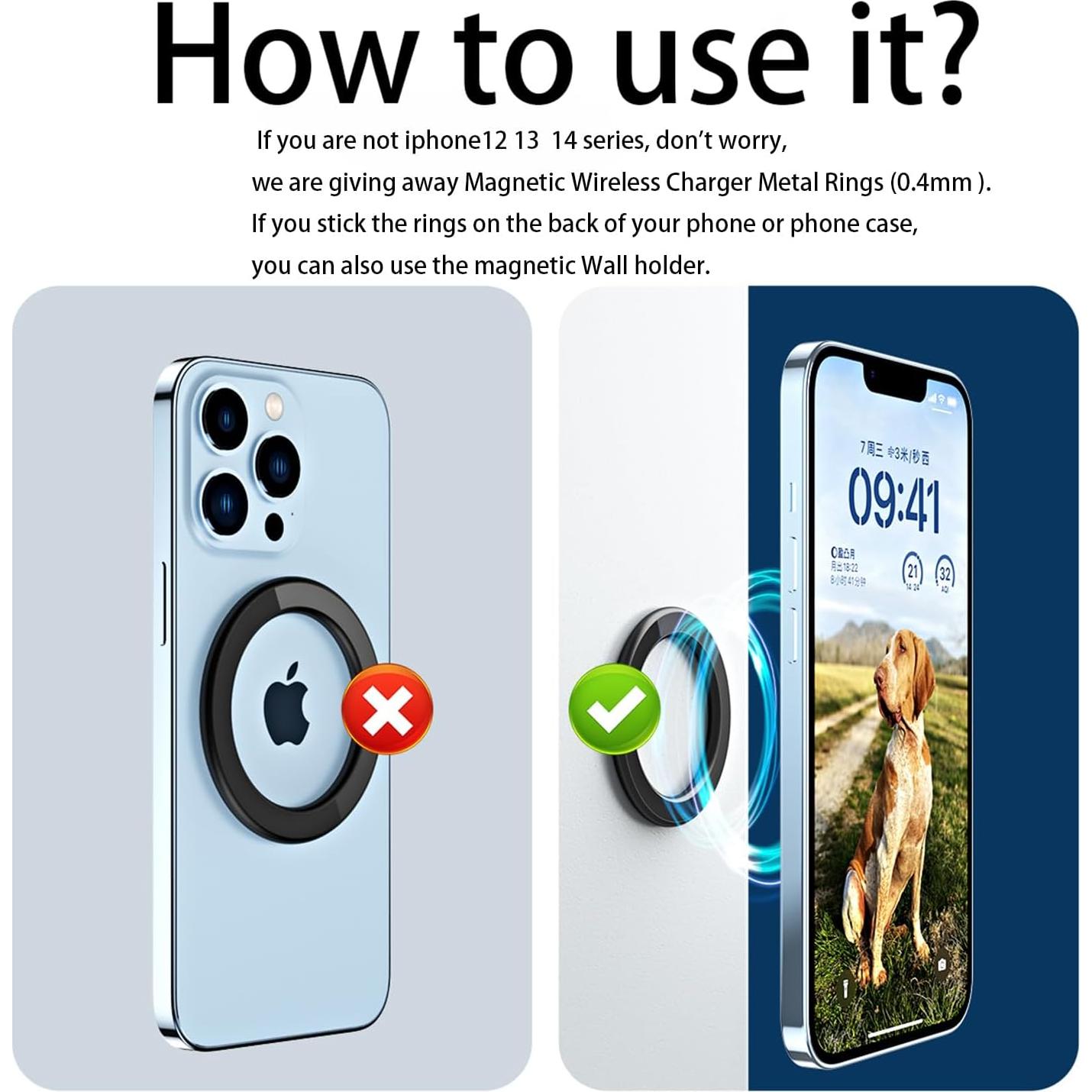 Soporte Magnético KUTUMYQC para iPhone 12/13/14 - Negro