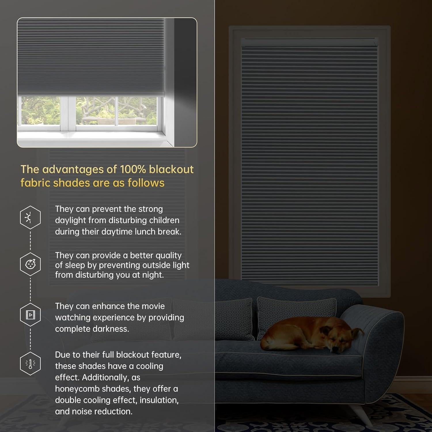 Cortinas Celulares Motorizadas CINONEKO 58x162 cm Opacas